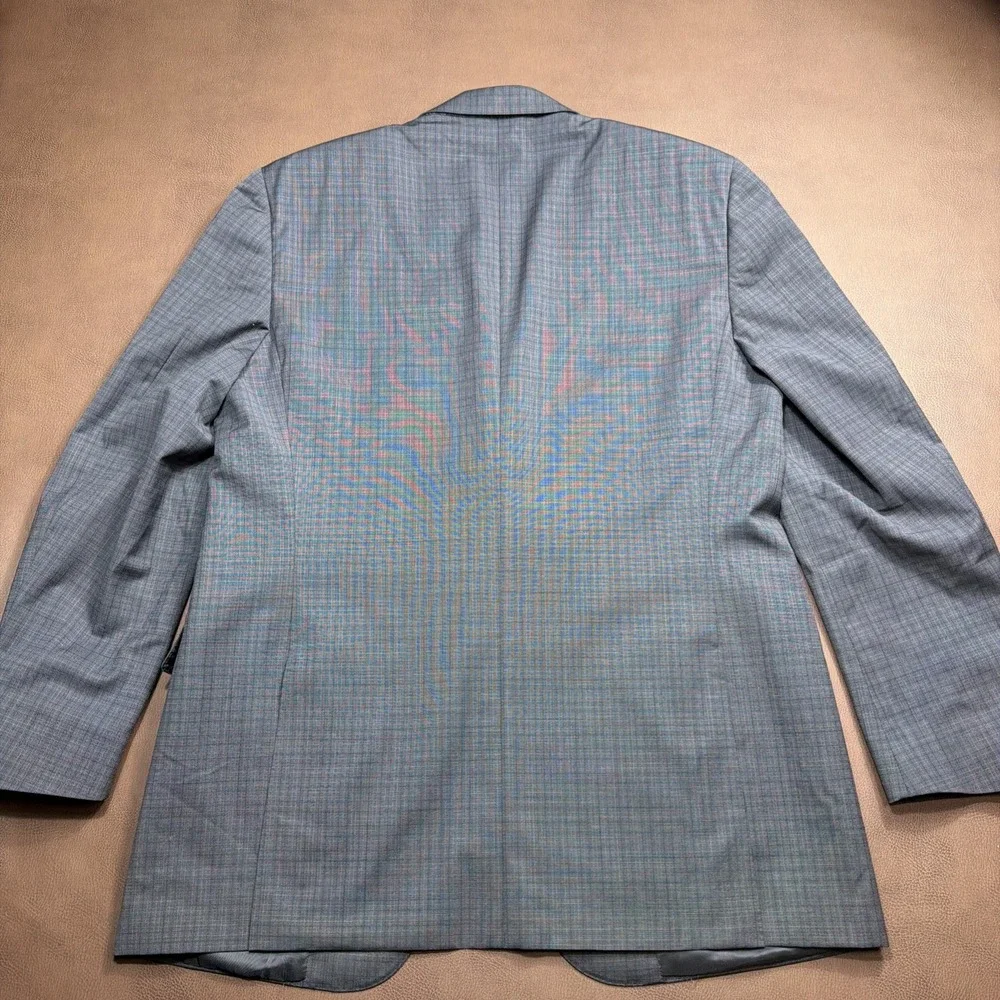 CANALI Travel Sport Coat Blazer WATER RESISTANT Gray Check Modern Italy 46L MINT